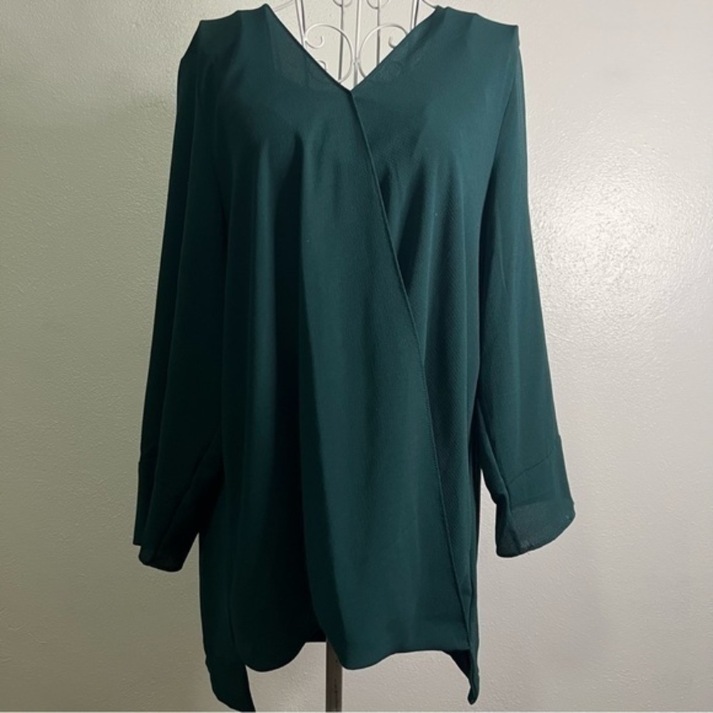 New Directions deep teal blouse, Size L. Like new. - Picture 6 of 7